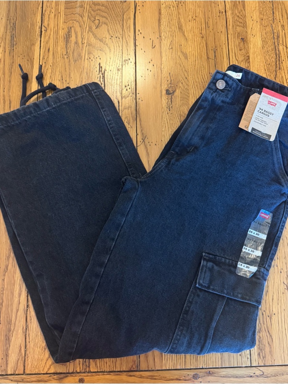 Levi's Dark Blue Women's Relaxed Cargo Jeans